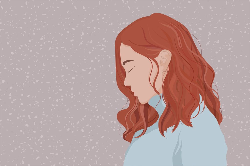 Anxiety background, feminine illustration design