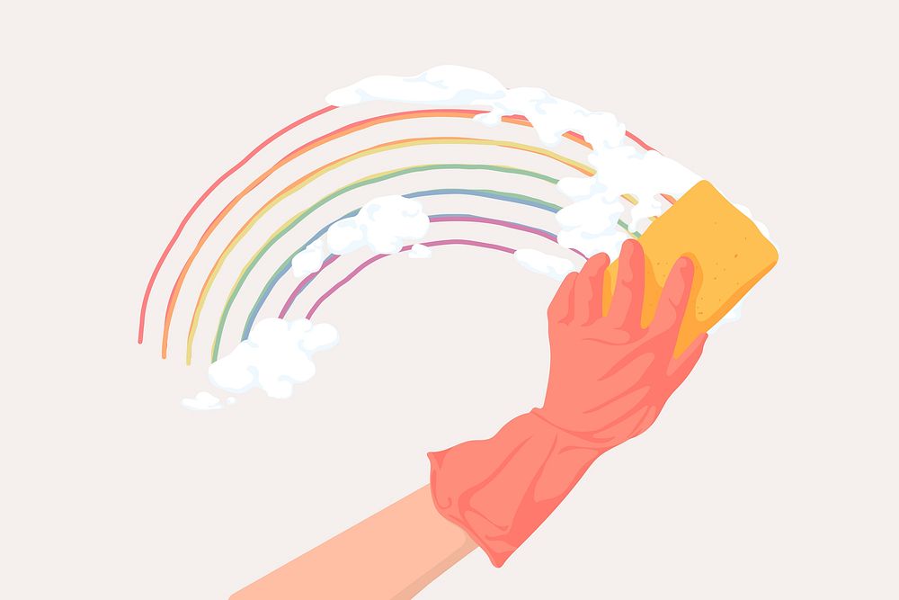 Rainbow background, cute illustration design vector