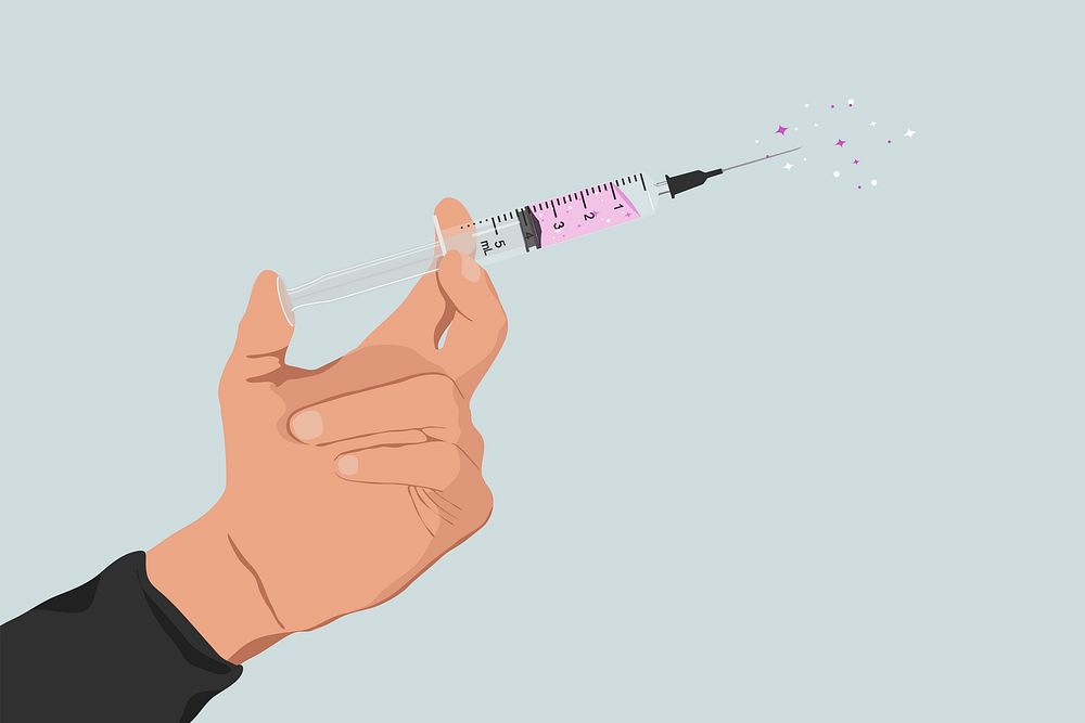 Medical injection background, mental health illustration design psd