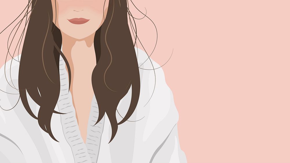 Girl illustration computer wallpaper, feminine design