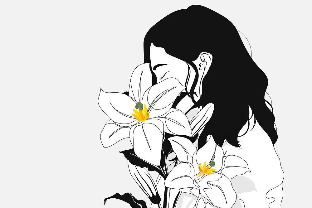 Lily background, feminine illustration design