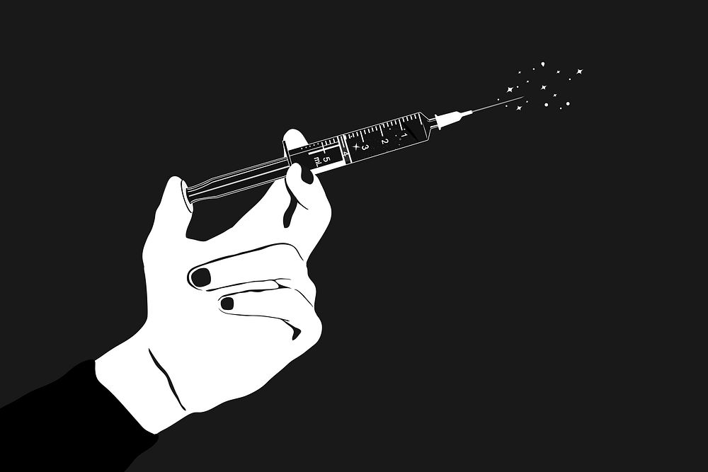 Syringe background, mental health illustration design psd