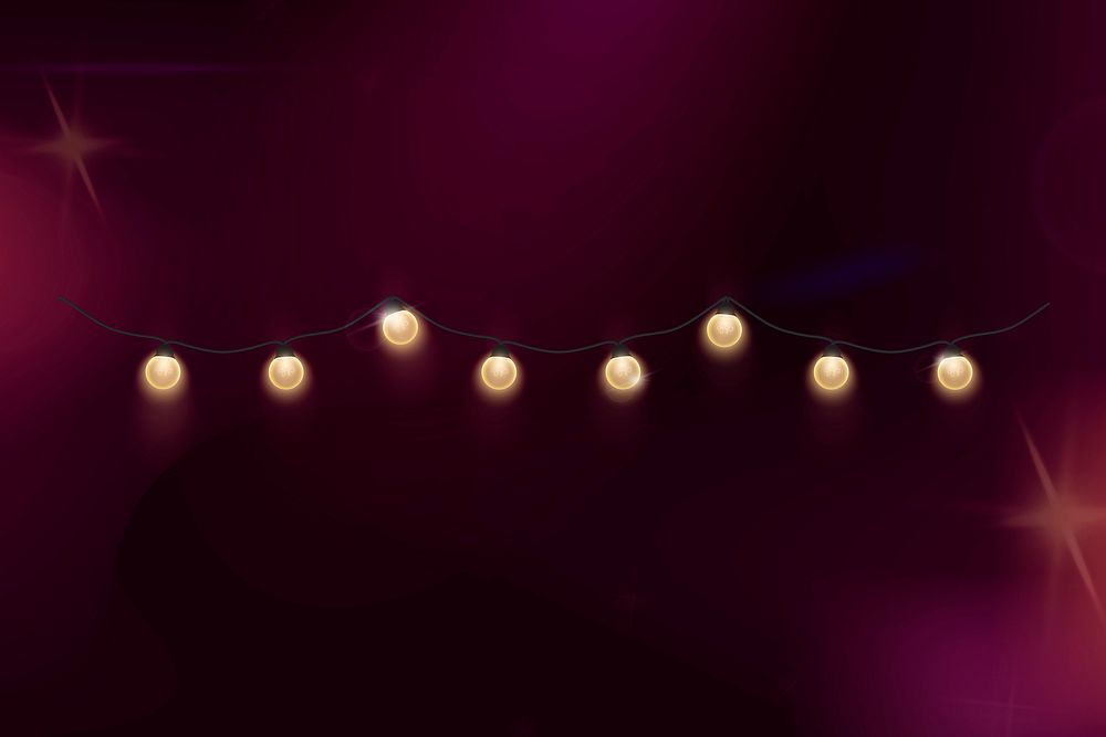 Fairy lights clipart, festive design, dark background vector