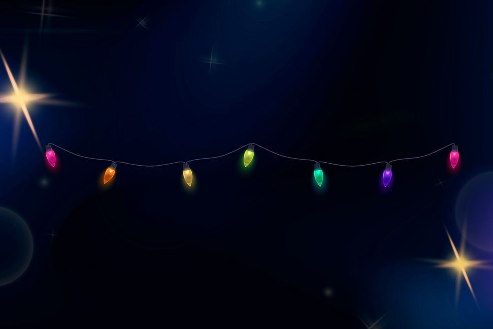 Christmas lights collage element, colorful design vector