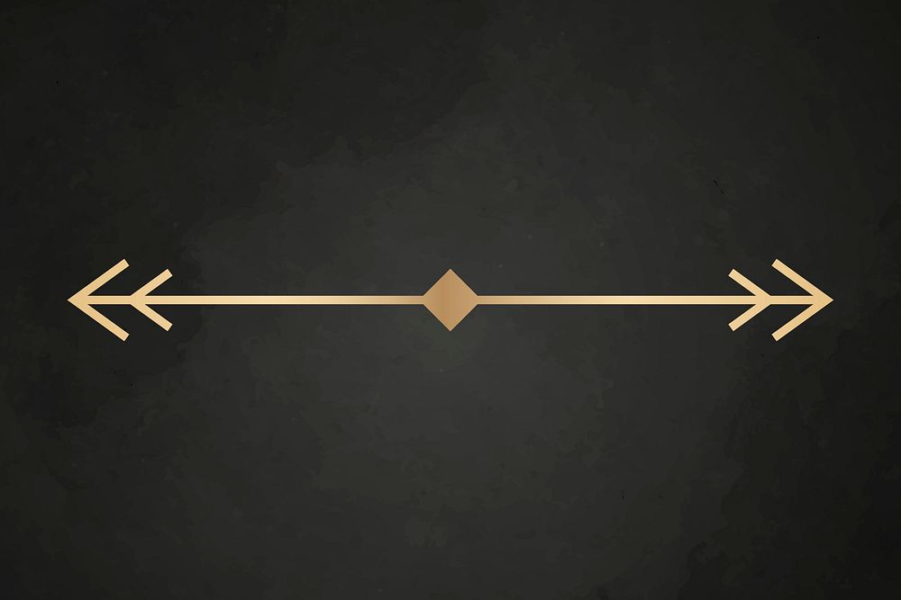 Gold arrow divider, classy vintage style psd