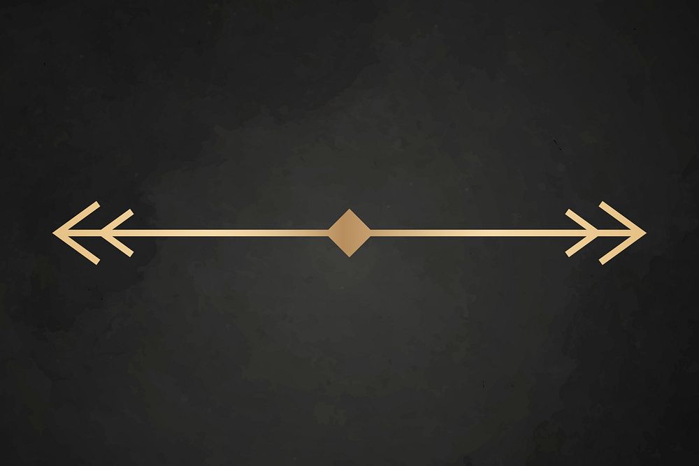 Gold arrow divider, classy vintage style vector