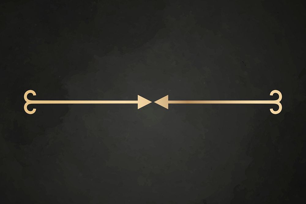 Gold arrow divider, classy vintage style psd