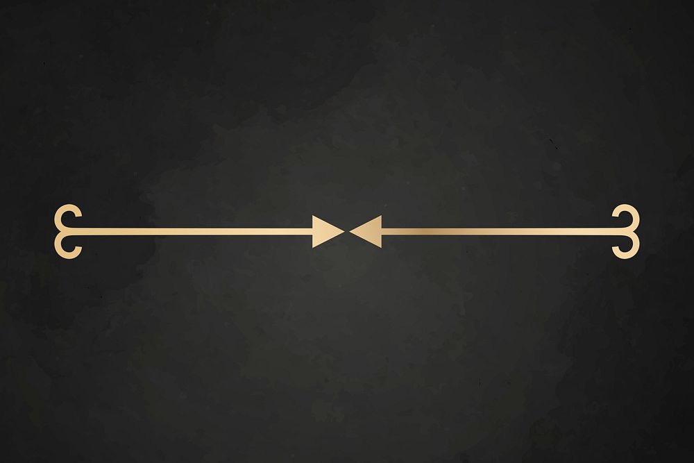 Gold arrow divider, classy vintage style vector