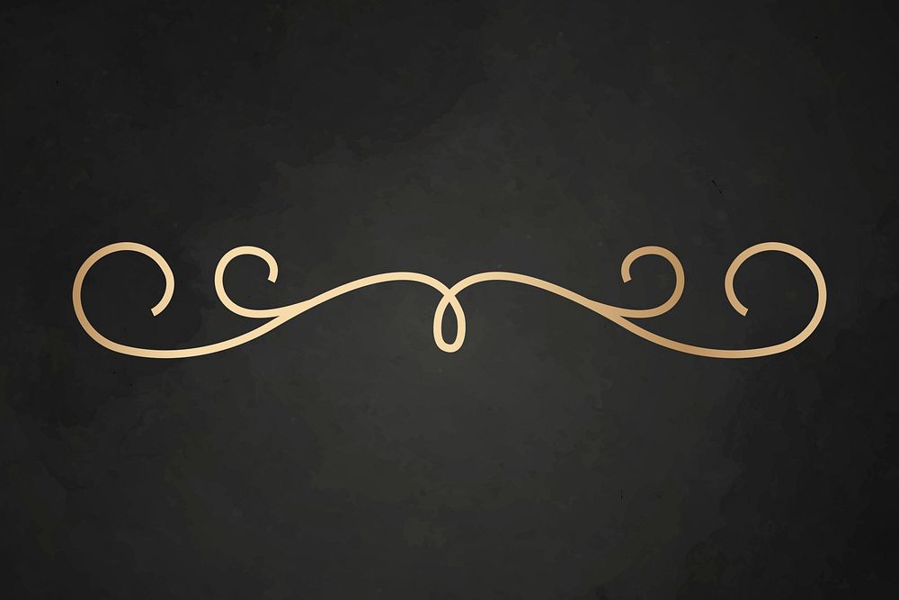 Gold scroll divider, luxury vintage style vector
