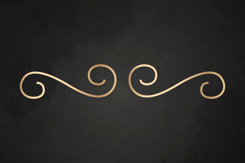 Gold scroll divider, luxury vintage style vector