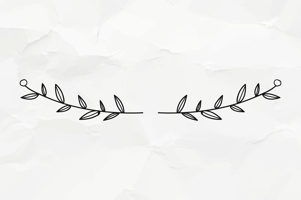 Hand drawn laurel divider, paper | Free PSD - rawpixel