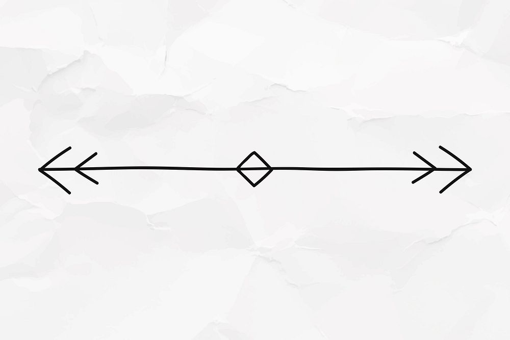 Doodle arrow divider, paper background vector