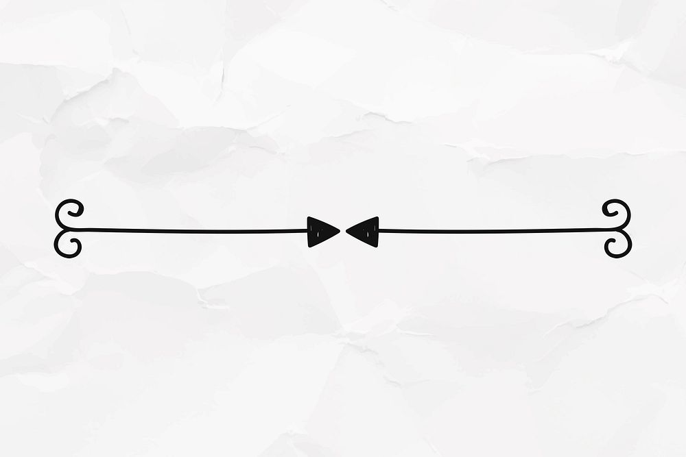 Doodle arrow divider, paper background vector