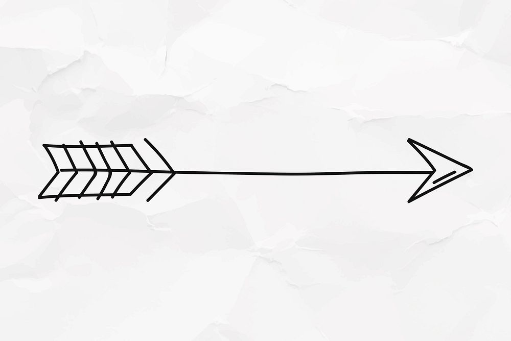 Hand drawn arrow element, paper background vector