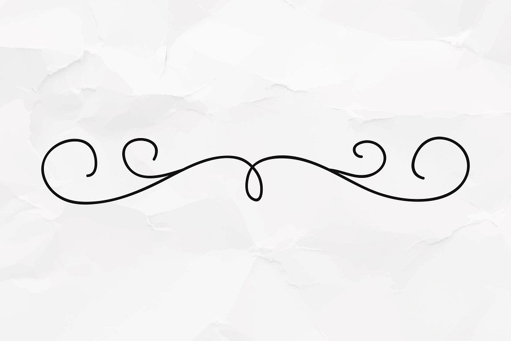 Hand drawn scroll divider, paper background vector
