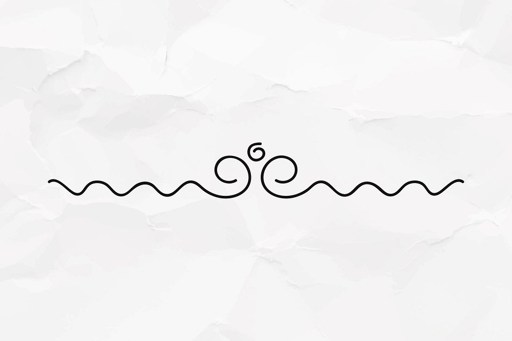 Doodle scroll divider, paper background vector