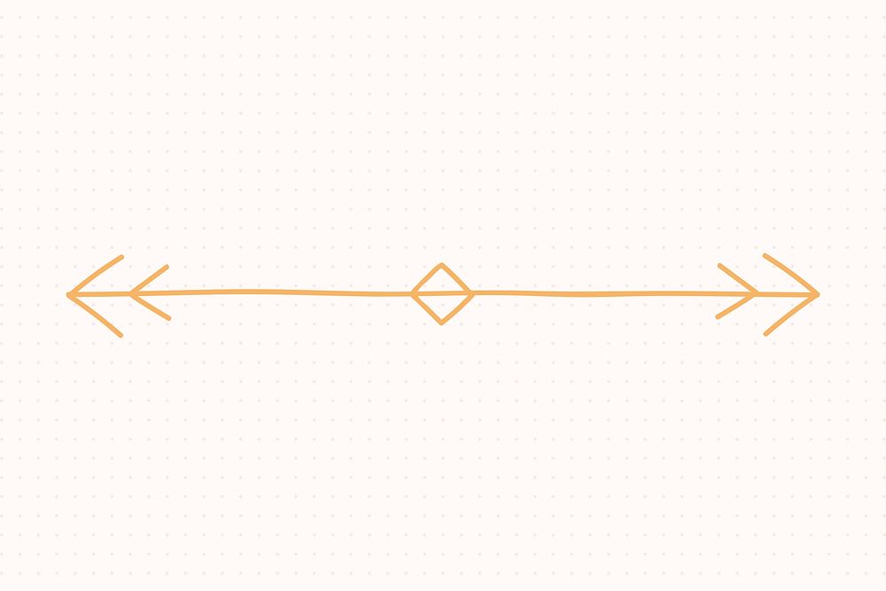 Doodle gold arrow divider, paper background vector