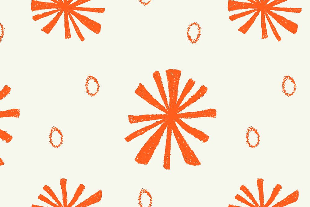 Orange star pattern, cream background design vector