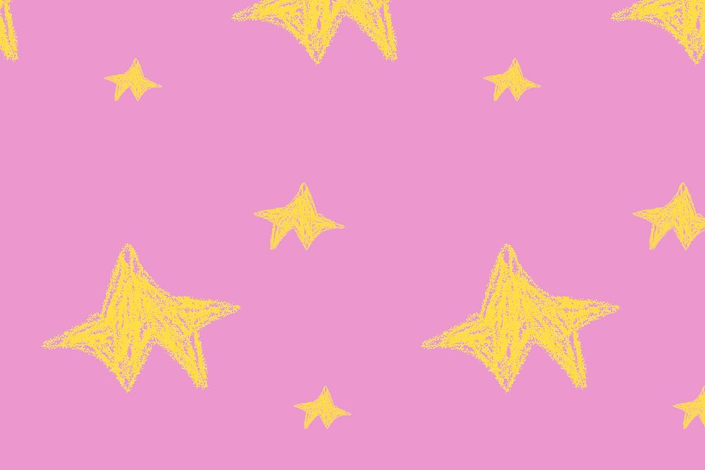 Cute star pattern, pink background design vector