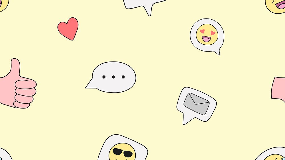 Cute pattern HD wallpaper, emoticon doodle, high definition background
