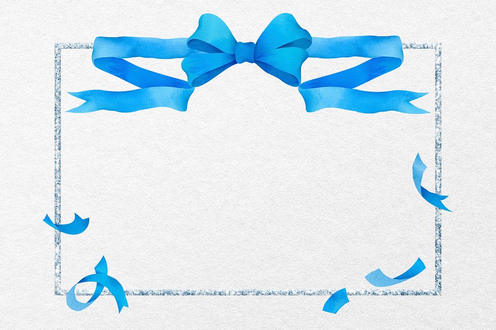 Wedding frame background, blue bow illustration