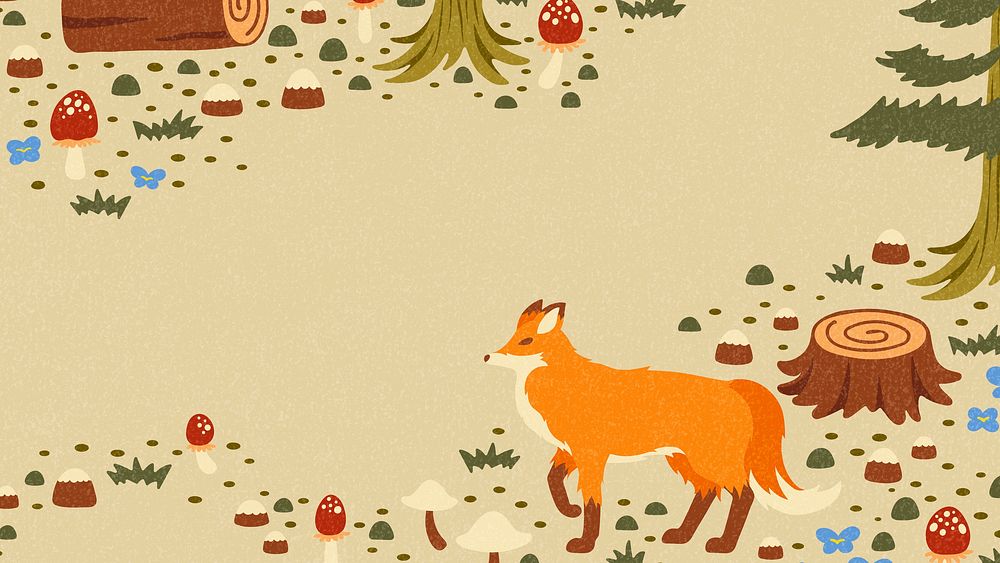 Fox desktop wallpaper, animal illustration HD background
