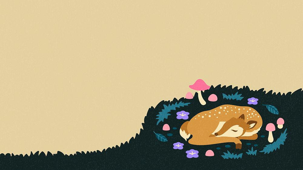 Deer desktop wallpaper, animal illustration HD background