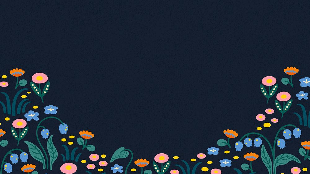 Flower computer wallpaper, cute illustration HD background