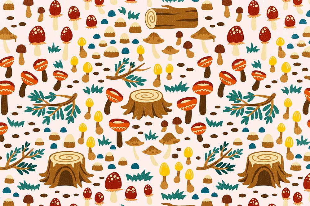 Cute botanical pattern background, nature illustration