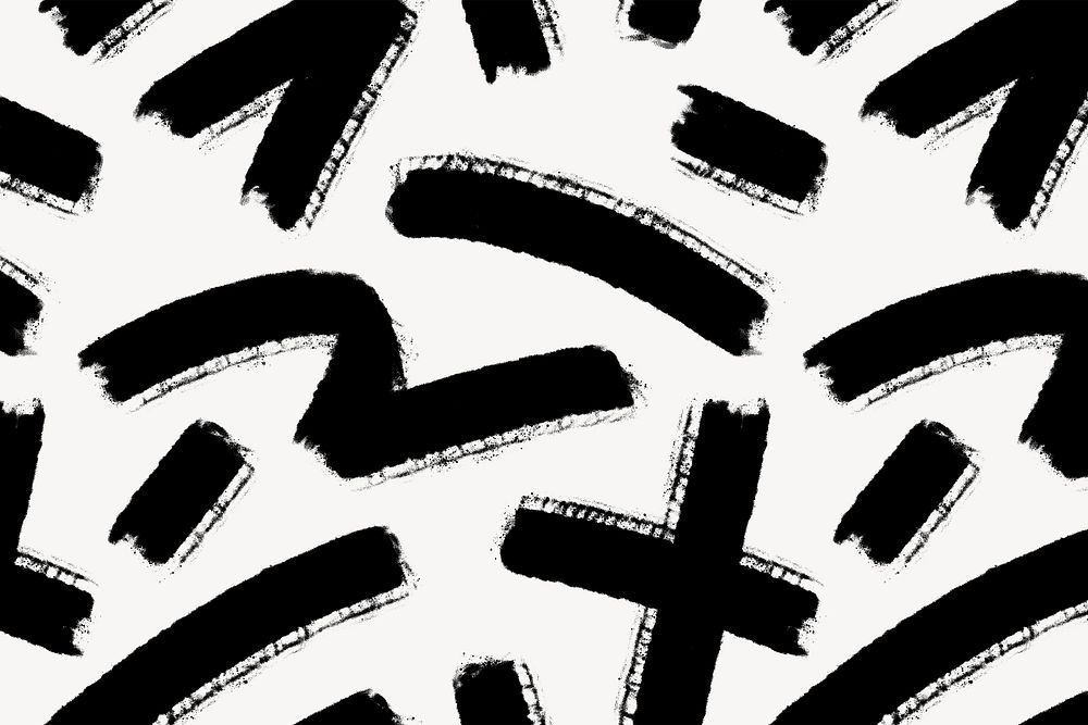 Abstract brush strokes pattern background, black design