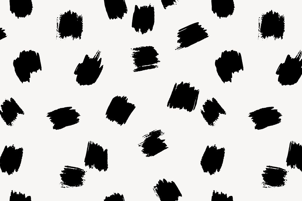 Black brush strokes pattern background, abstract design vector
