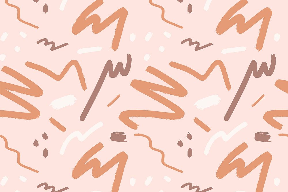 Pink Memphis pattern background, scribble design vector