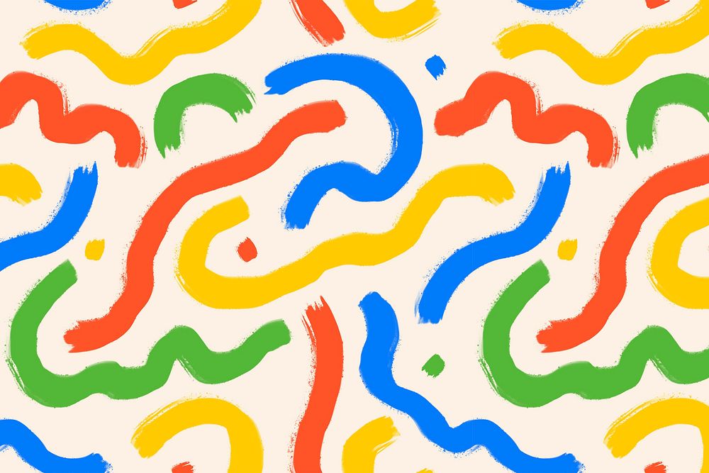 Brush strokes pattern background, colorful Memphis design