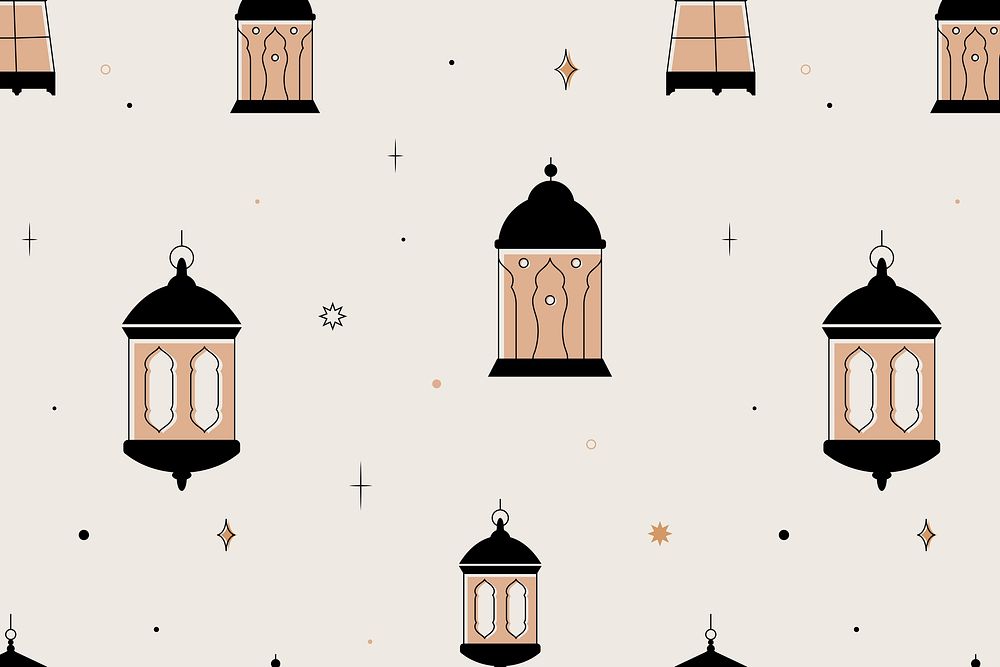 Ramadan social media banner, aesthetic earth brown pattern design psd