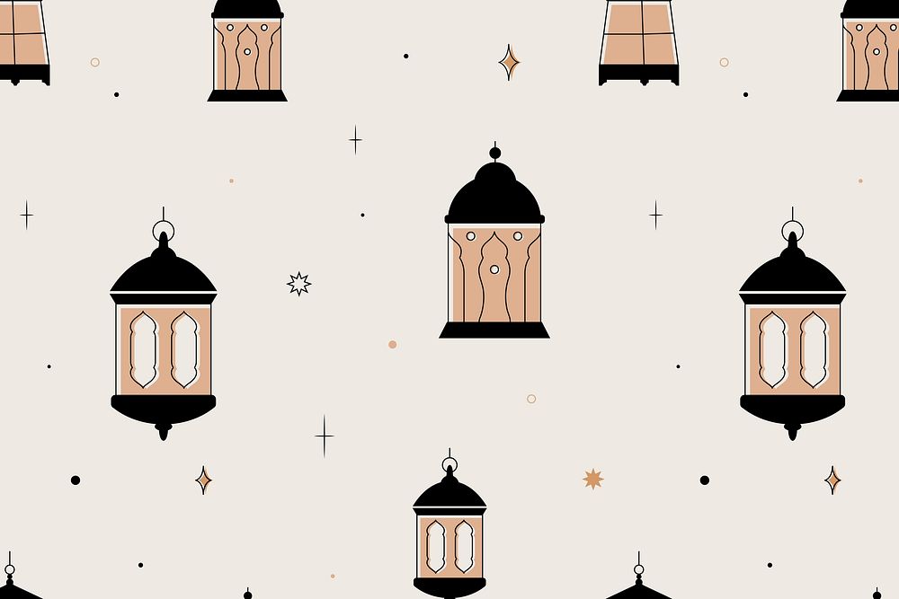 Eid Mubarak background, aesthetic earth brown pattern design vector