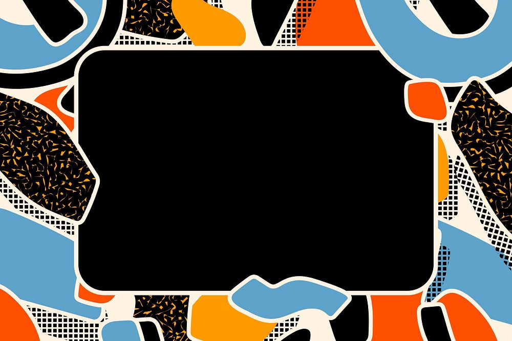Colorful Memphis frame for social media banner, minimal design