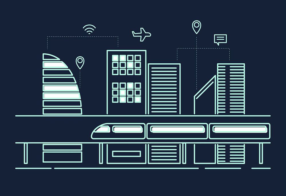 Illustration of a futuristic city