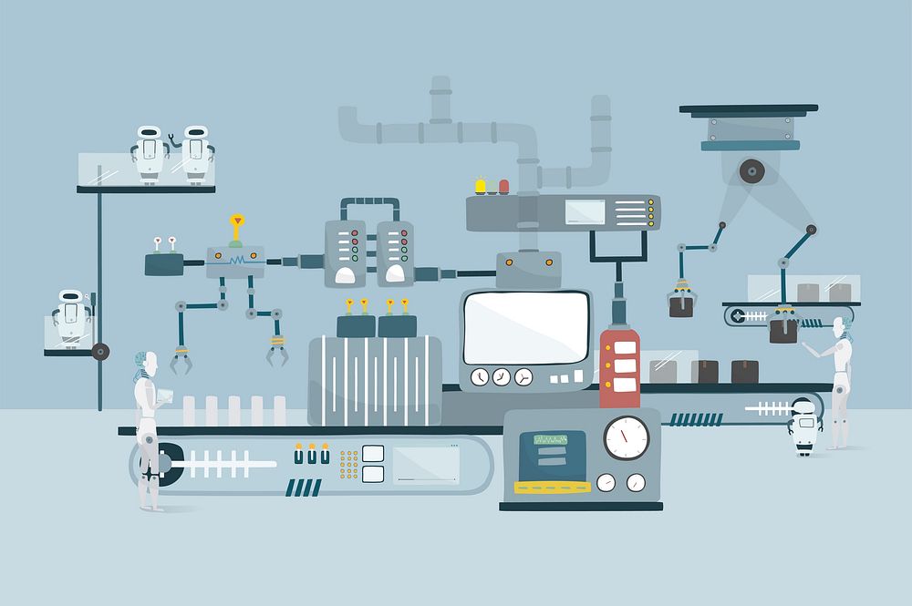 Illustration of robot vector graphic