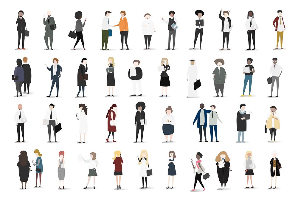 Vector collection of business people