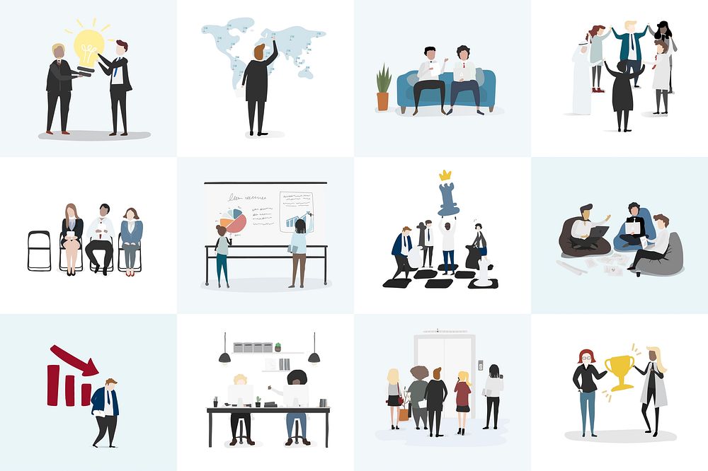 Vector collection of business people