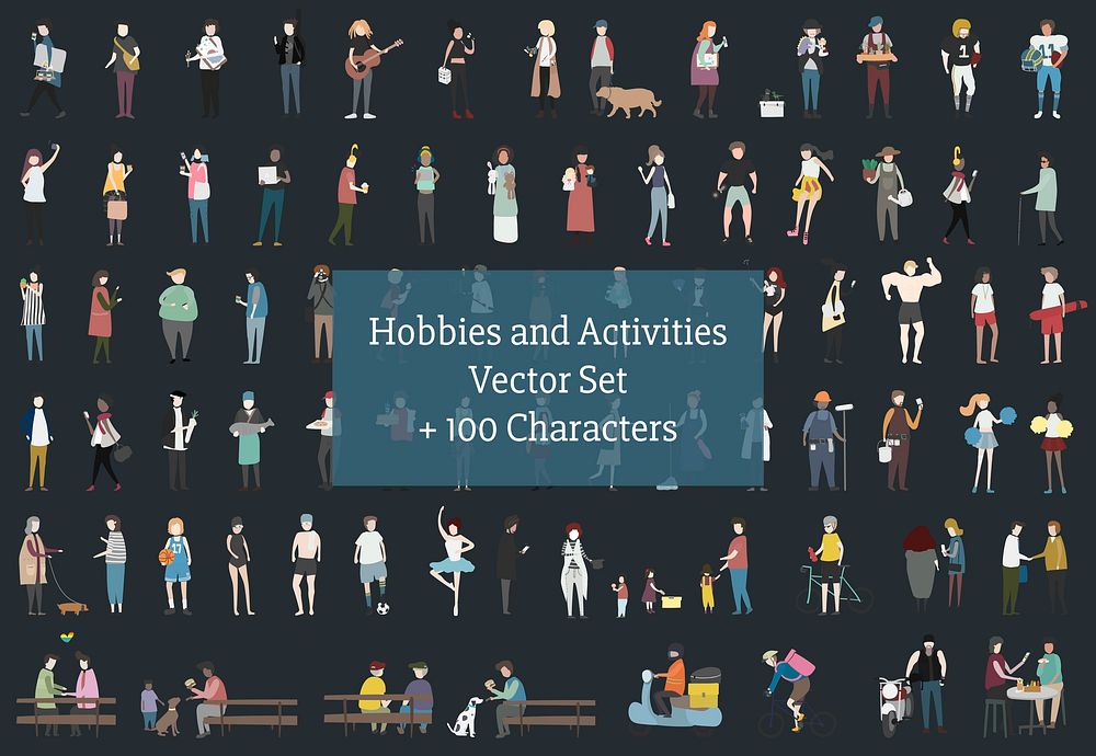 Illustration of human hobbies and activities