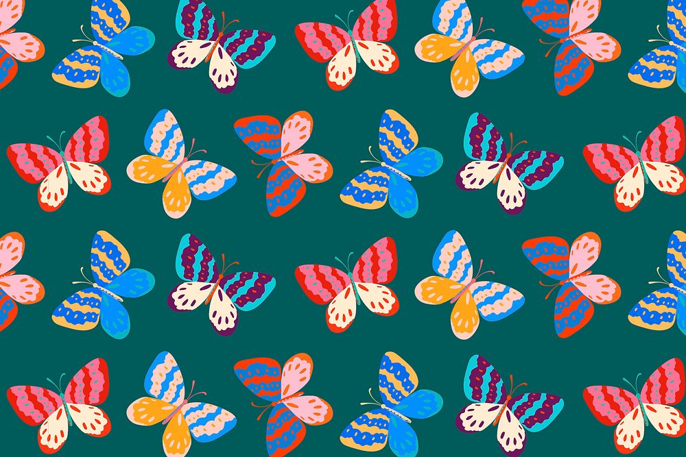 Pop art butterfly background, cute design vector