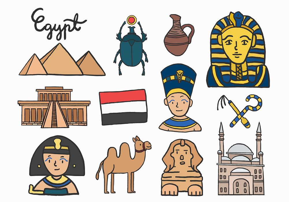Set of ancient Egyptian symbols