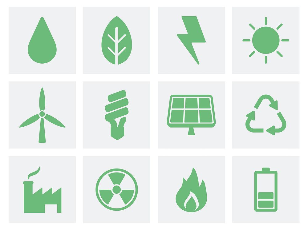 Eco and green icons illustration