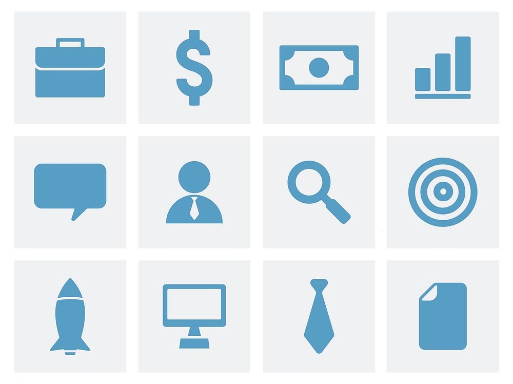 Collection of business icons illustration