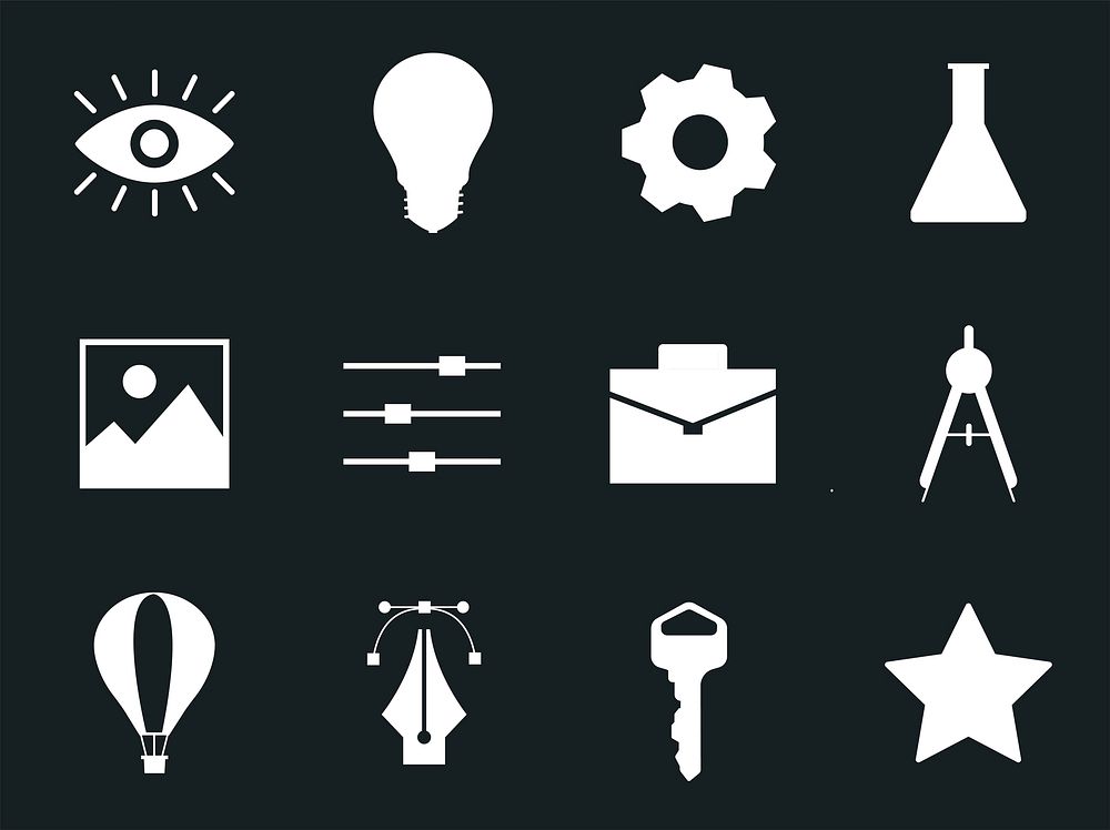 Collection of business icon graphics