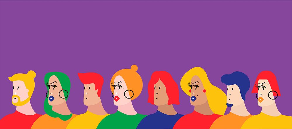 Colorful group of people vector illustration