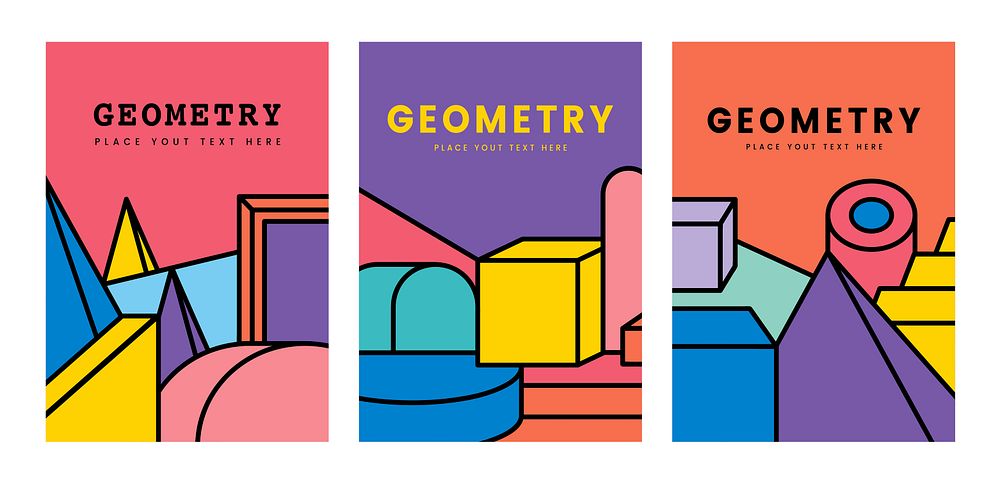 Colorful geometry mockup graphic design