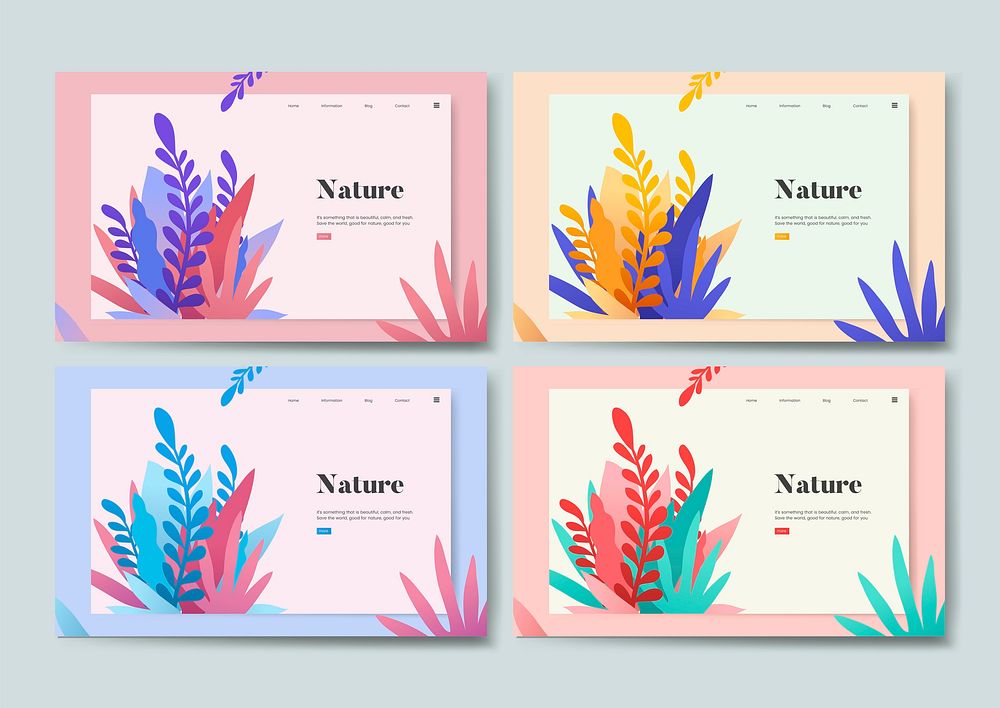 Nature and plants informational website graphic
