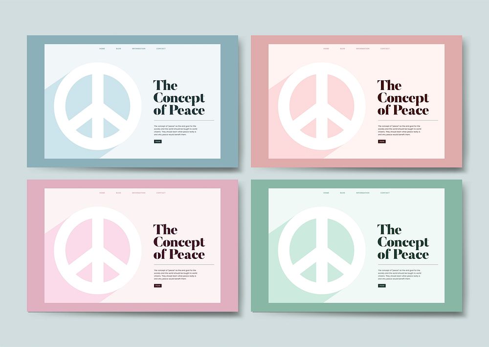 Peace and freedom informational website graphic